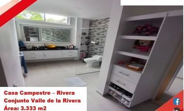 VENDE ESPECTACULAR CASA CAMPESTRE 1PISO EN RIVERA (HUILA-COL)