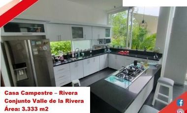 VENDE ESPECTACULAR CASA CAMPESTRE 1PISO EN RIVERA (HUILA-COL)