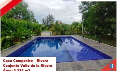 VENDE ESPECTACULAR CASA CAMPESTRE 1PISO EN RIVERA (HUILA-COL)