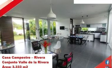 VENDE ESPECTACULAR CASA CAMPESTRE 1PISO EN RIVERA (HUILA-COL)