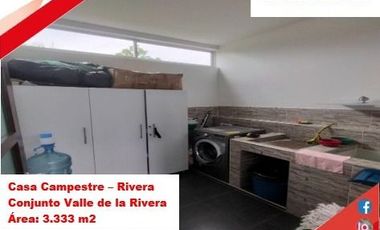 VENDE ESPECTACULAR CASA CAMPESTRE 1PISO EN RIVERA (HUILA-COL)