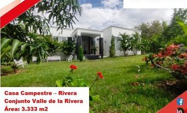 VENDE ESPECTACULAR CASA CAMPESTRE 1PISO EN RIVERA (HUILA-COL)