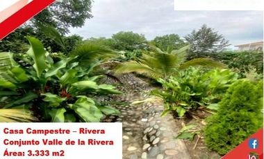VENDE ESPECTACULAR CASA CAMPESTRE 1PISO EN RIVERA (HUILA-COL)