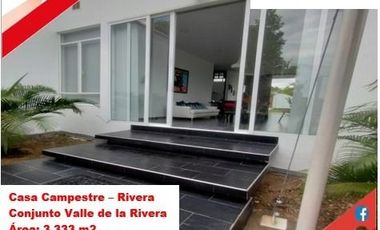 VENDE ESPECTACULAR CASA CAMPESTRE 1PISO EN RIVERA (HUILA-COL)