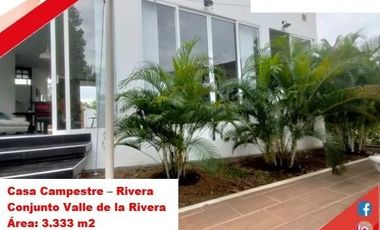 VENDE ESPECTACULAR CASA CAMPESTRE 1PISO EN RIVERA (HUILA-COL)
