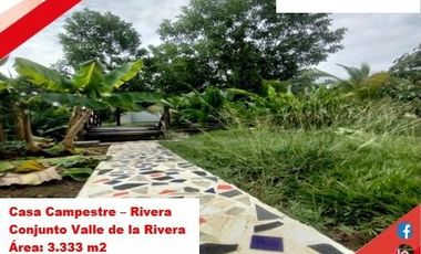 VENDE ESPECTACULAR CASA CAMPESTRE 1PISO EN RIVERA (HUILA-COL)