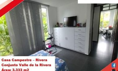 VENDE ESPECTACULAR CASA CAMPESTRE 1PISO EN RIVERA (HUILA-COL)