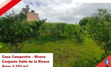VENDE ESPECTACULAR CASA CAMPESTRE 1PISO EN RIVERA (HUILA-COL)