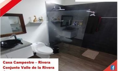 VENDE ESPECTACULAR CASA CAMPESTRE 1PISO EN RIVERA (HUILA-COL)