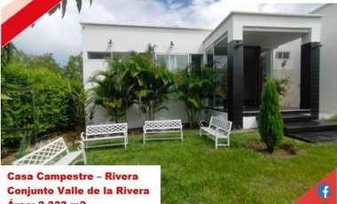 VENDE ESPECTACULAR CASA CAMPESTRE 1PISO EN RIVERA (HUILA-COL)