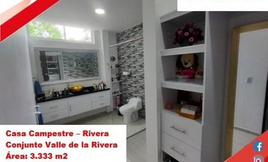 VENDE ESPECTACULAR CASA CAMPESTRE 1PISO EN RIVERA (HUILA-COL)