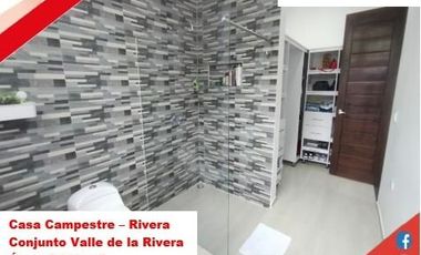 VENDE ESPECTACULAR CASA CAMPESTRE 1PISO EN RIVERA (HUILA-COL)