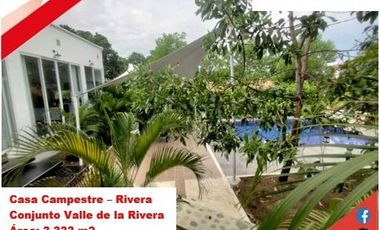 VENDE ESPECTACULAR CASA CAMPESTRE 1PISO EN RIVERA (HUILA-COL)