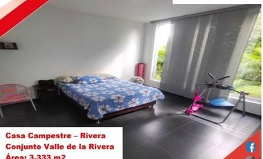 VENDE ESPECTACULAR CASA CAMPESTRE 1PISO EN RIVERA (HUILA-COL)