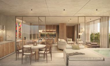 Estudio con terraza, Alberca, simulador de golf, Cine, en venta, Zona Norte, Merida.