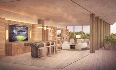 Estudio con terraza, Alberca, simulador de golf, Cine, en venta, Zona Norte, Merida.