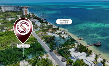 Condominio con Club de playa frente al mar, Alberca, gym y Salón de eventos, en  Costa mujeres,  Cancun.
