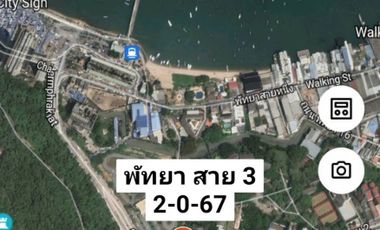 Land for sale in the heart of Pattaya. Adjacent to Thappaya Sai 3 Road.