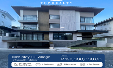 3-Storey House for Sale in McKinley Hill Village, Taguig City