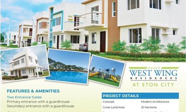 Residential Lots & House & Lots for Sale in the West Wing Residences, Eton City, Sta. Rosa, Laguna