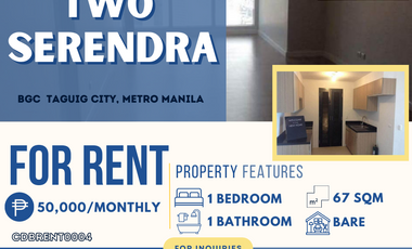 One Bedroom for Rent in Two Serendra- BGC 🏢✨