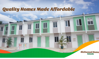 PRESELLING accessible subdivision 2-bedroom Rowhouse for sale in Richwood Toledo Cebu