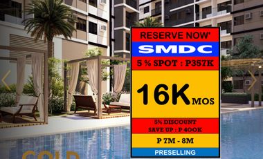 1 BEDROOM Condo for Sale in Parañaque City, Naia Airport at SMDC GOLD Residences Near in Mall Of Asia , Newport City and Entertainment City