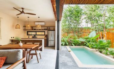Casa con alberca, jacuzzi, terraza, paneles solares, en venta Tulum.