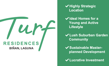 1BR UNIT RENT TO OWN TURF RESIDENCES at Biñan City, Laguna (PRE- SELLING)