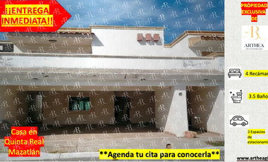 ¡ENTREGA INMEDIATA! Casa en VENTA  en Quinta Real a 12 min del Malecón de Mazatlán