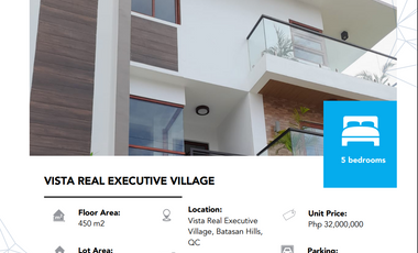 FOR SALE: House and Lot, Vista Real Executive Village, Quezon City, 450sqm for only P32m!
