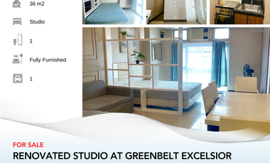 For Sale: Studio Unit at Greenbelt Excelsior, Makati, P8M