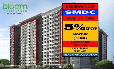 2BR  RENT TO OWN  Condo in Parañaque City, SM City Sucat at SMDC BLOOM RESIDENCES Near in SLEX and SM BF Parañaque