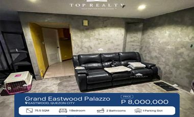 Condominium For Sale in Quezon City, Semi-Furnished 1BR 1 Bedroom Condo in The Grand Eastwood Palazzo Near Eastwood Mall
