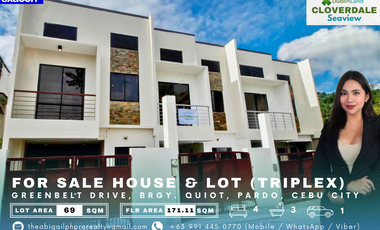 FOR SALE: 4-Bedroom Triplex Semi-Furnished House & Lot in Quiot, Pardo, Cebu