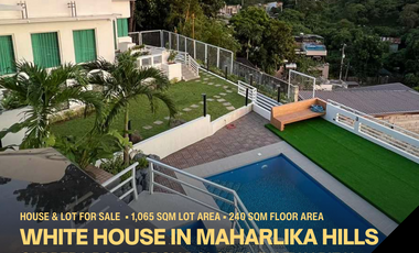 WHITE HOUSE in Maharlika Hills Subdivision, 2 Storey 4 Bedroom at 1,065 SQM Lot Area and 240 SQM Floor Area, For Sale