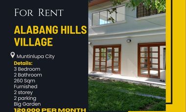 2 Storey House and Lot For Rent at Alabang Hills Village Muntinlupa
