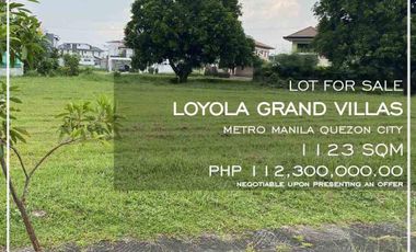 Loyola Grand Villas | 1,123 sqm Residential Lot For Sale in Quezon City