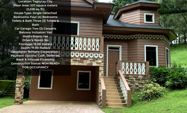 LUCERNE - READY FOR OCCUPANCY HOUSE AT CROSSWINDS TAGAYTAY (BLOCK 5, LOT 3)