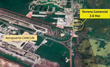 Terreno comercial en venta en Avenida Colosio en Cancún, Quintana Roo.