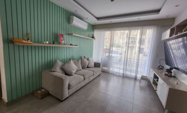 Samborondon, Se renta Excelente departamento 3 dormitorios amoblado con patio