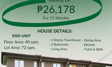 2 Bedroom House and Lot in Camella Davao TOWNHOUSE End-unit