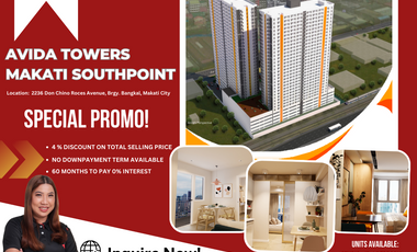 Starts at 12k / Month !! Pre Selling Condo For Sale in Makati City!!  Avida Towers Makati Southpoint