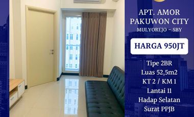 Dijual Apartemen Pakuwon City Amor 2BR Full Furnish View Pool & Laut Lantai 11