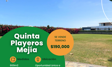 Se vende terreno en Quinta Playeros, Mejía