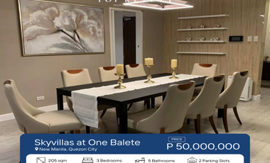 Condo for Sale in Quezon City, Skyvillas at One Balete 3BR Nr. Robinson Magnolia Mall