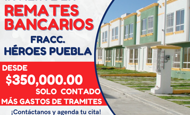 Excelente oportunidad de inversión  Venta de remate bancario en Fracc. Los Héroes Puebla