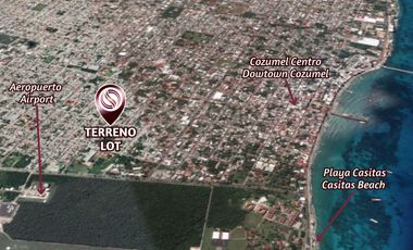 Terreno a 5 minutos de la playa, en venta, precio reducido, 10 de abril, isla de Cozumel