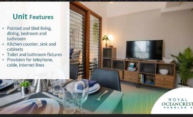 1 BEDROOM SPACIOUS CONDOMINIUM AND GOOD INVESTMENT WITH HIGH RETURN IN PANGLAO BOHOL