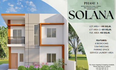HOUSE AND LOT FOR SALE IN ANGONO RIZAL - SOLANA SA